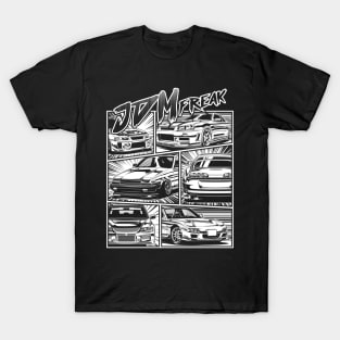 Manga Style of JDM Cars (White Print) T-Shirt